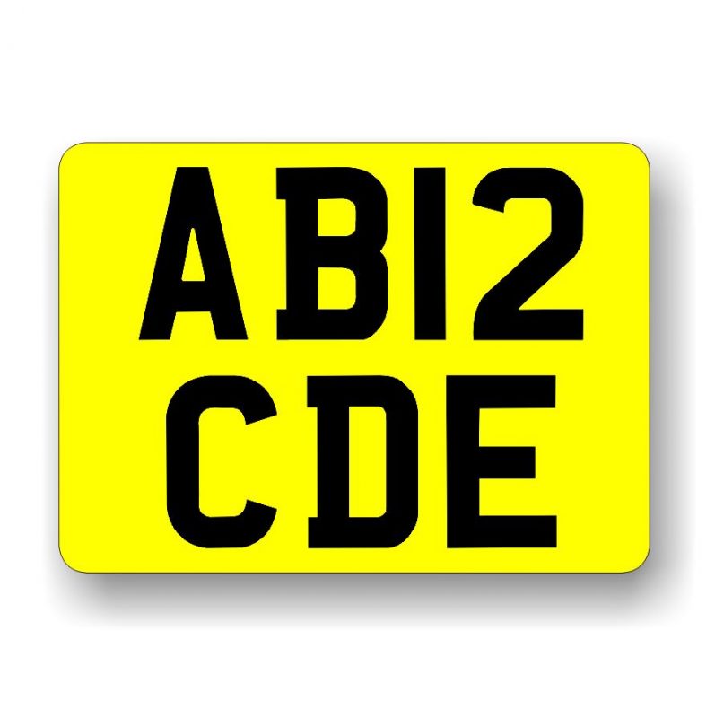 UK Square style Registration number plate Colourfast Graphics